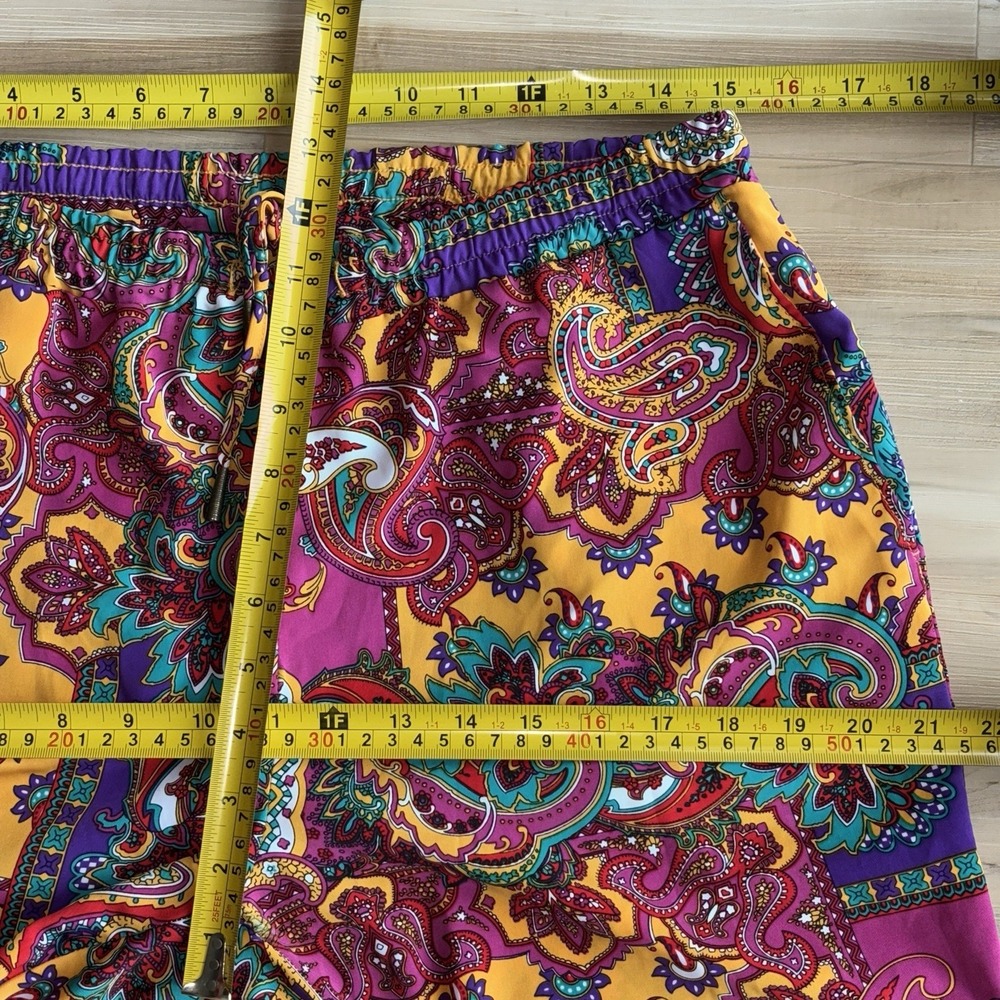 Ralph Lauren Womens 10 Multi Color Paisley Patchwork Trouser Pants Pockets Light - Picture 5 of 12